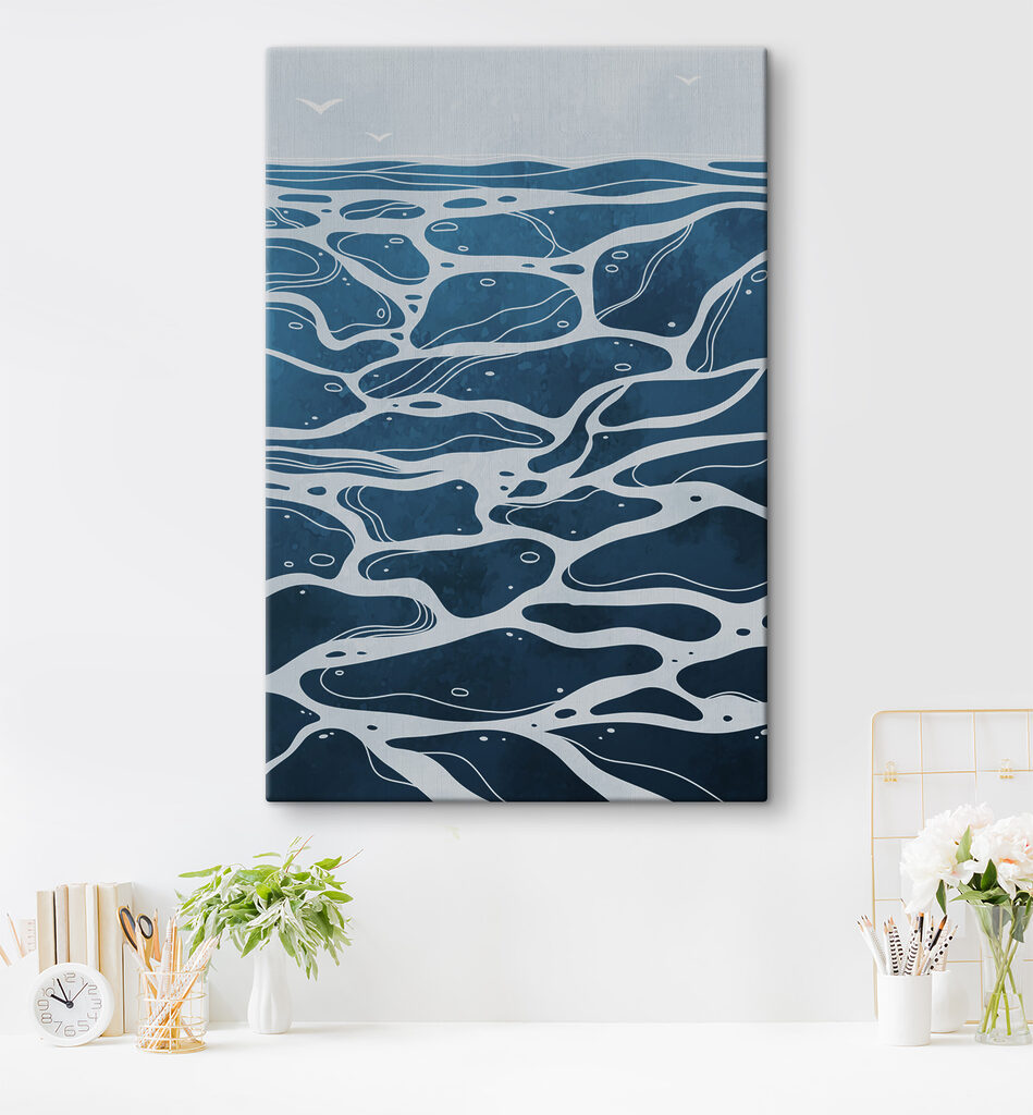 A blue and white water surface A blue and white water surface
