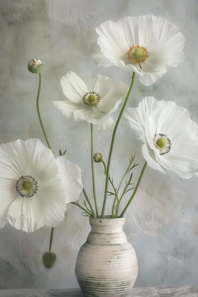 A white flowers in a vase