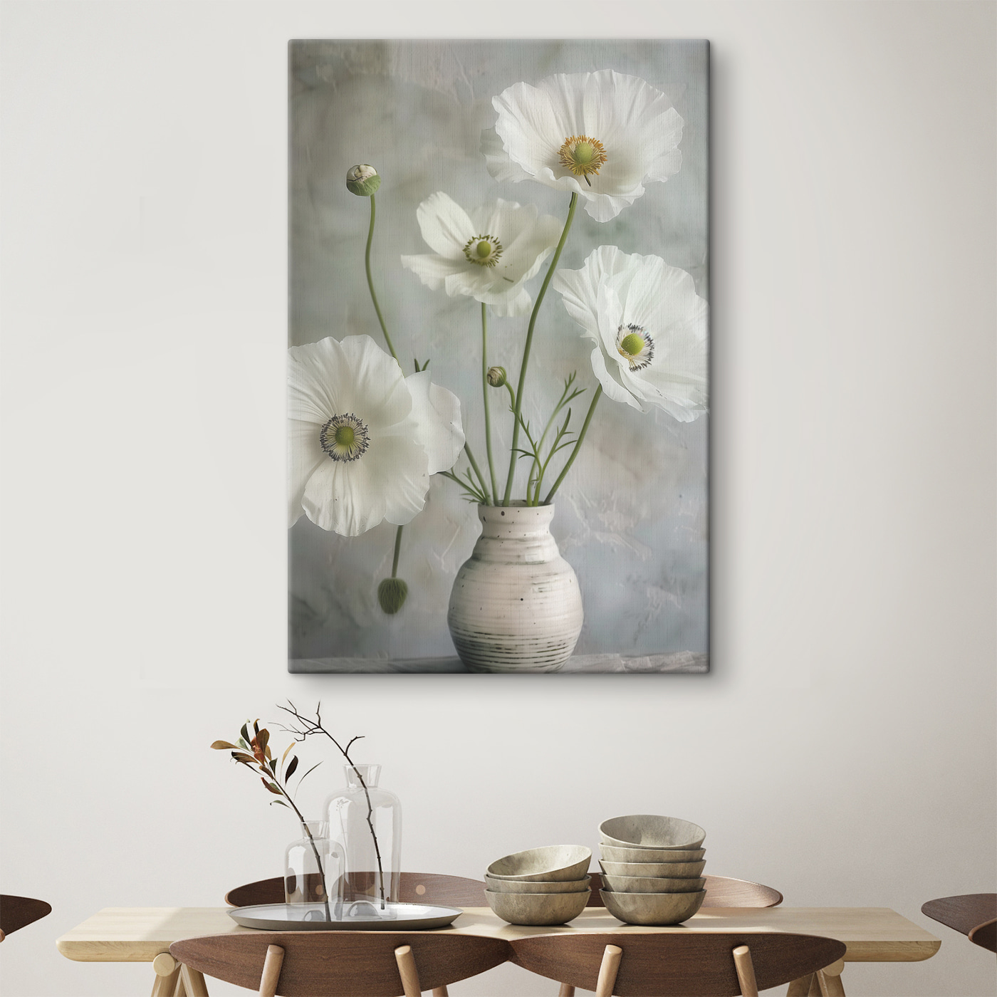 A white flowers in a vase