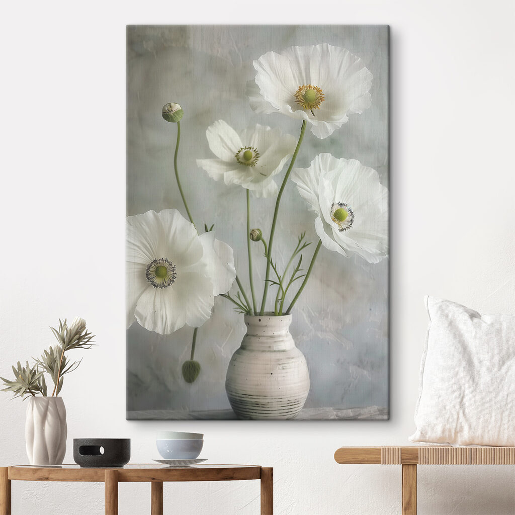 A white flowers in a vase