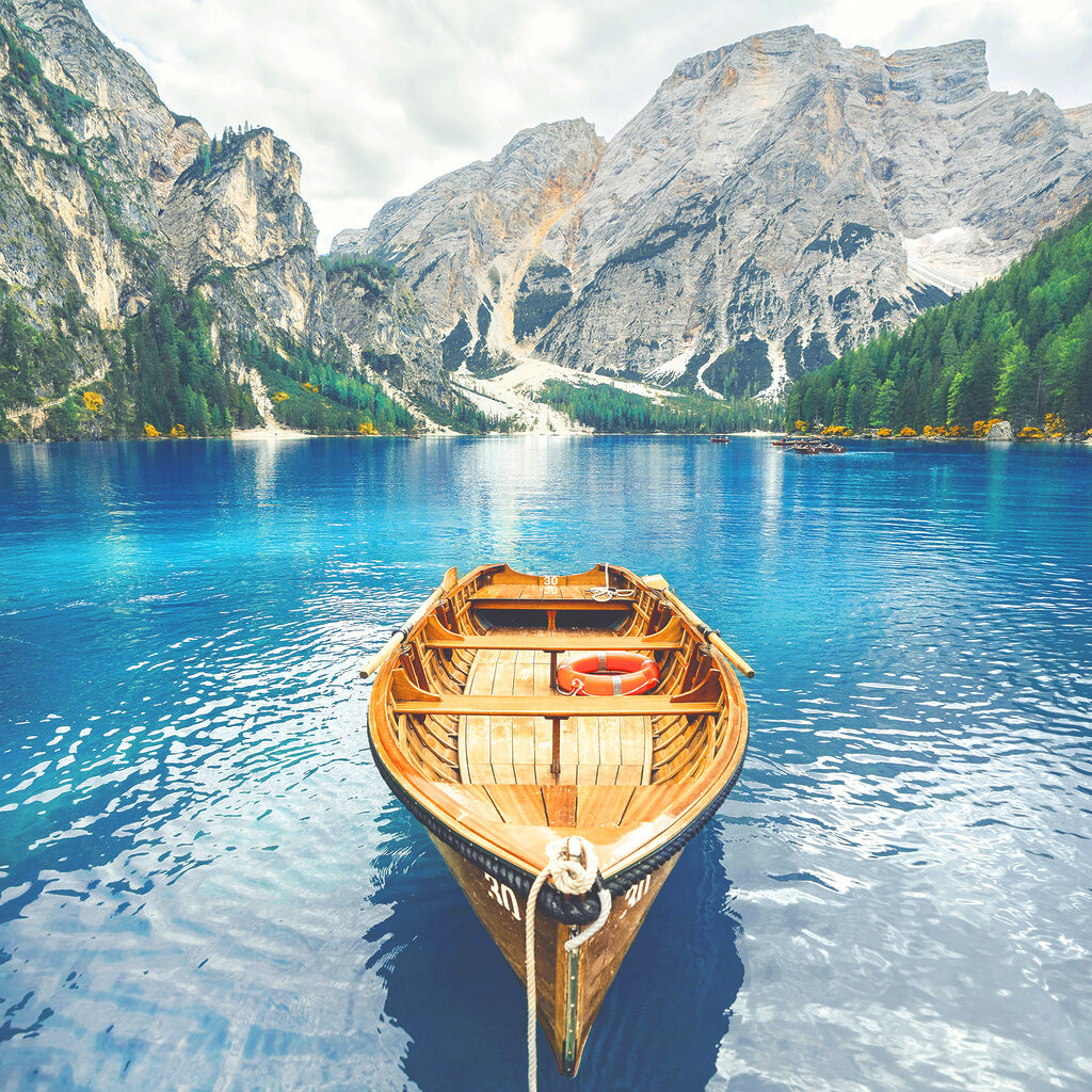 A boat on a lake A boat on a lake