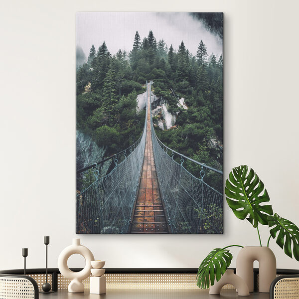 Cuadros Un puente colgante sobre un acantilado (SKU: s37633) Cuadros Cuadros Un puente colgante sobre un acantilado (SKU: s37633)