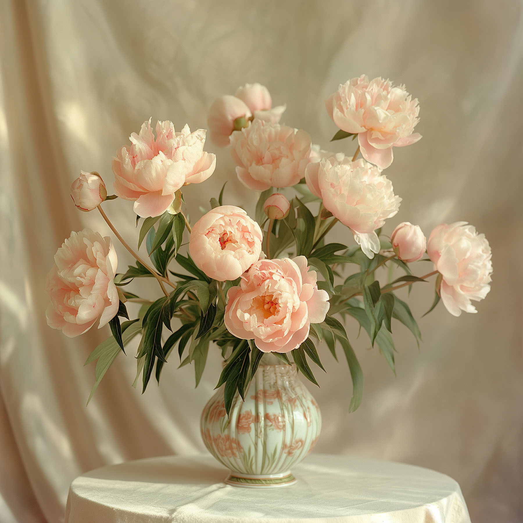 A vase of pink flowers