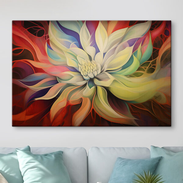 A colorful flower with white petals