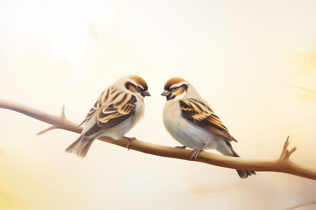 Two birds on a branch Two birds on a branch