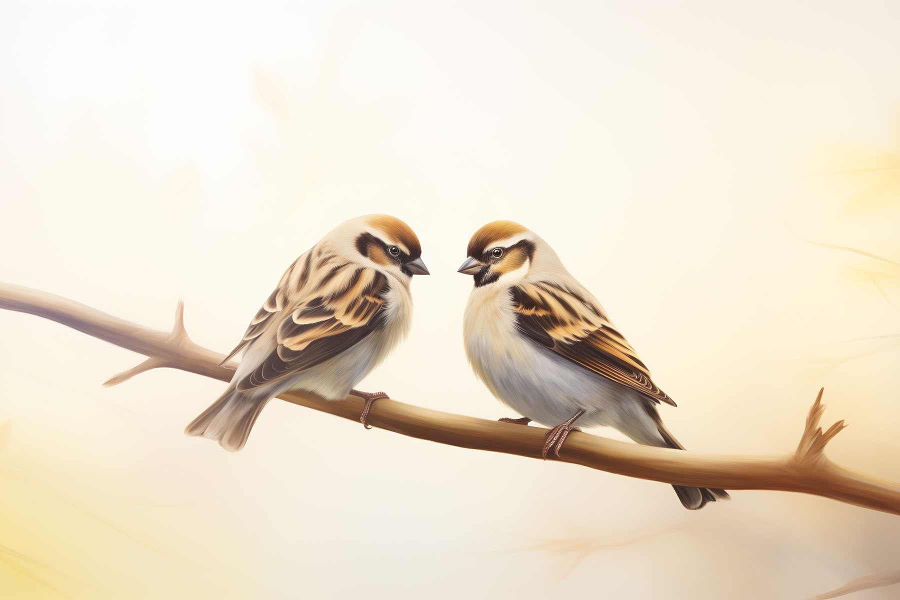 Two birds on a branch Two birds on a branch