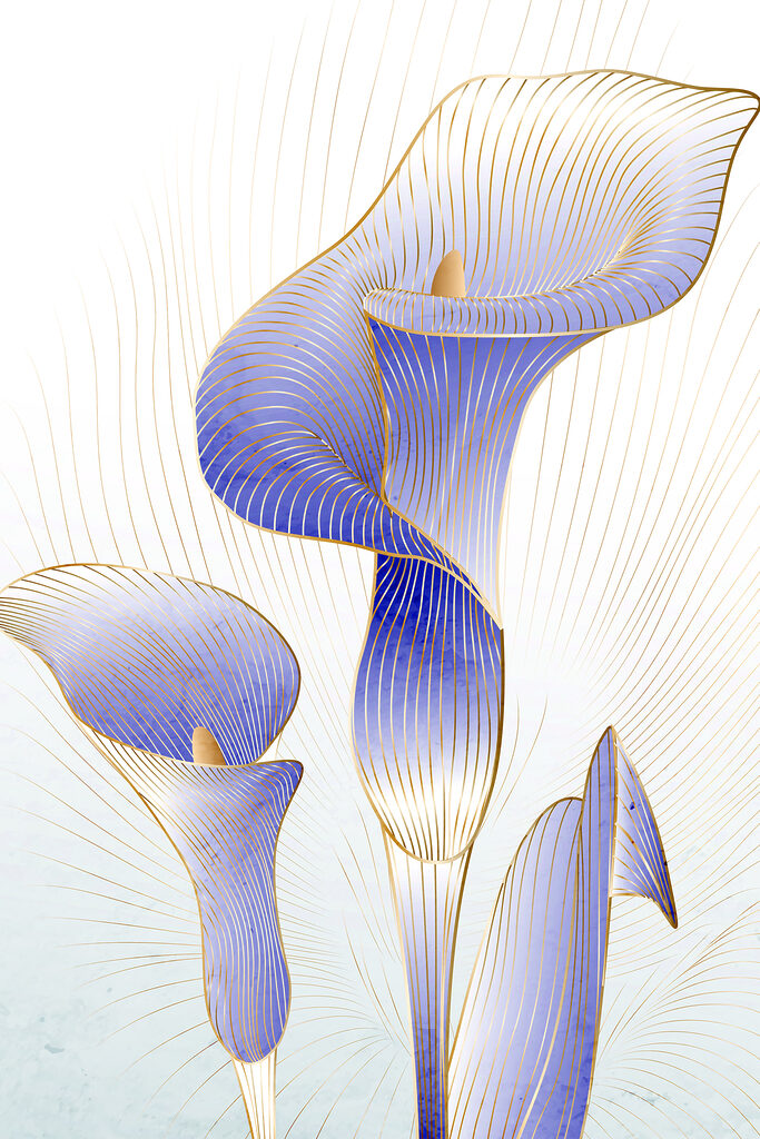 Elegant Blue Calla Lilies Dance