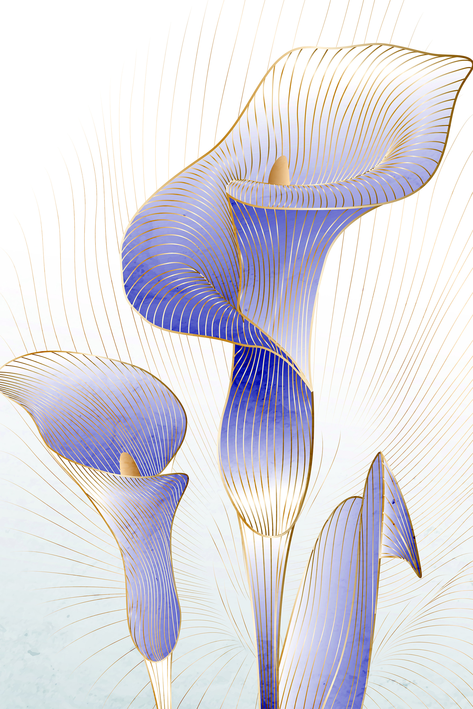 Elegant Blue Calla Lilies Dance