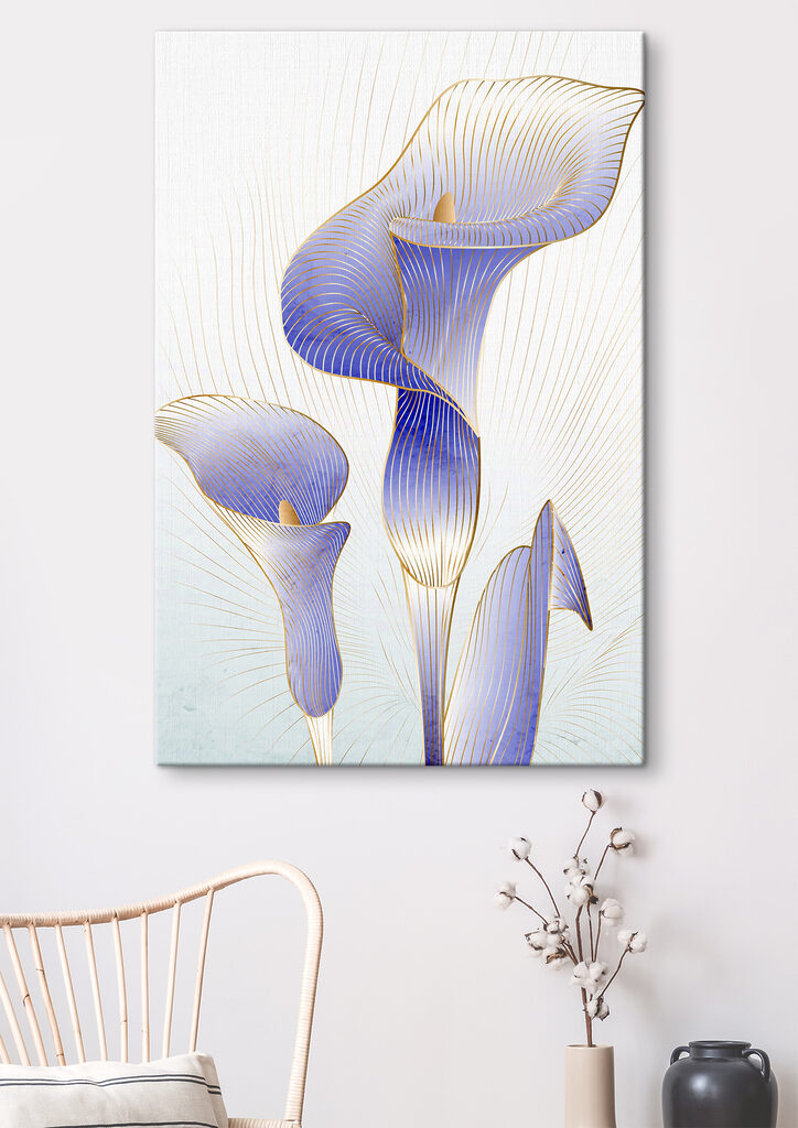 Elegant Blue Calla Lilies Dance