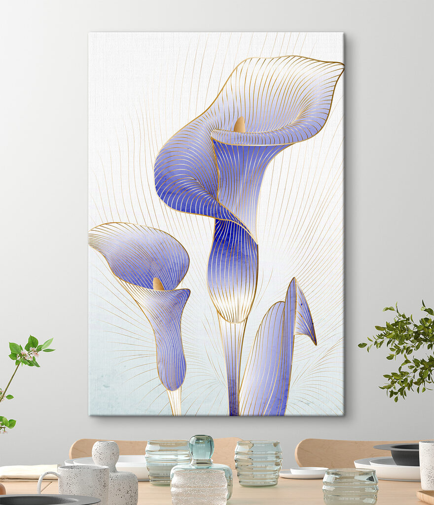 Elegant Blue Calla Lilies Dance