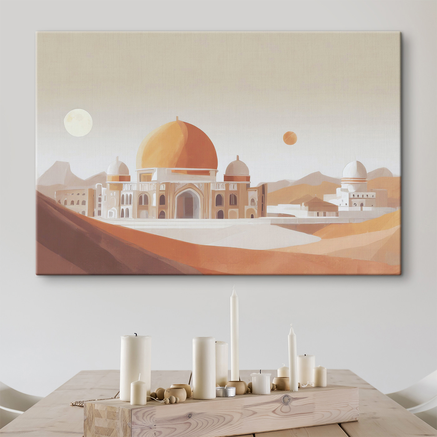 A building with a dome and a desert landscape