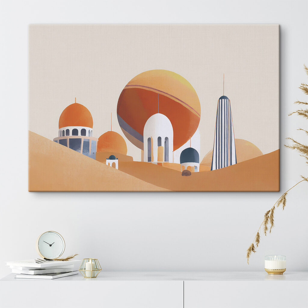 A painting of a city A painting of a city