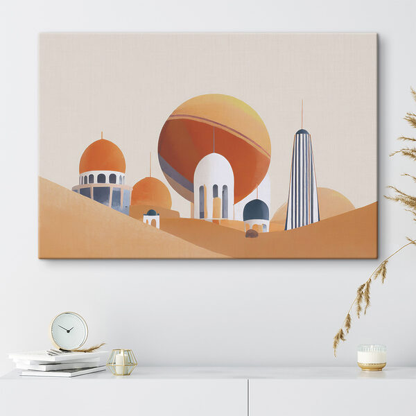 A painting of a city A painting of a city