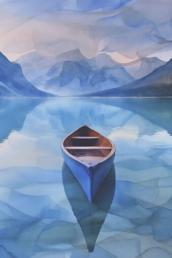 A boat on a lake