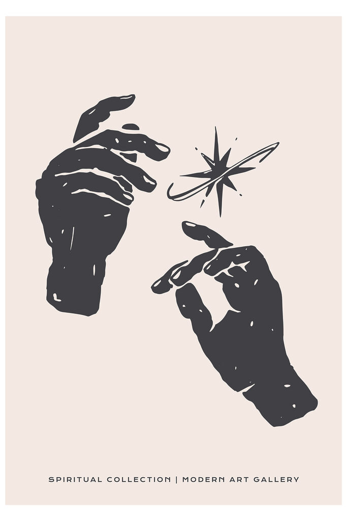 A black and white drawing of hands A black and white drawing of hands