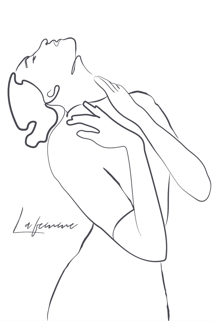 A drawing of a woman