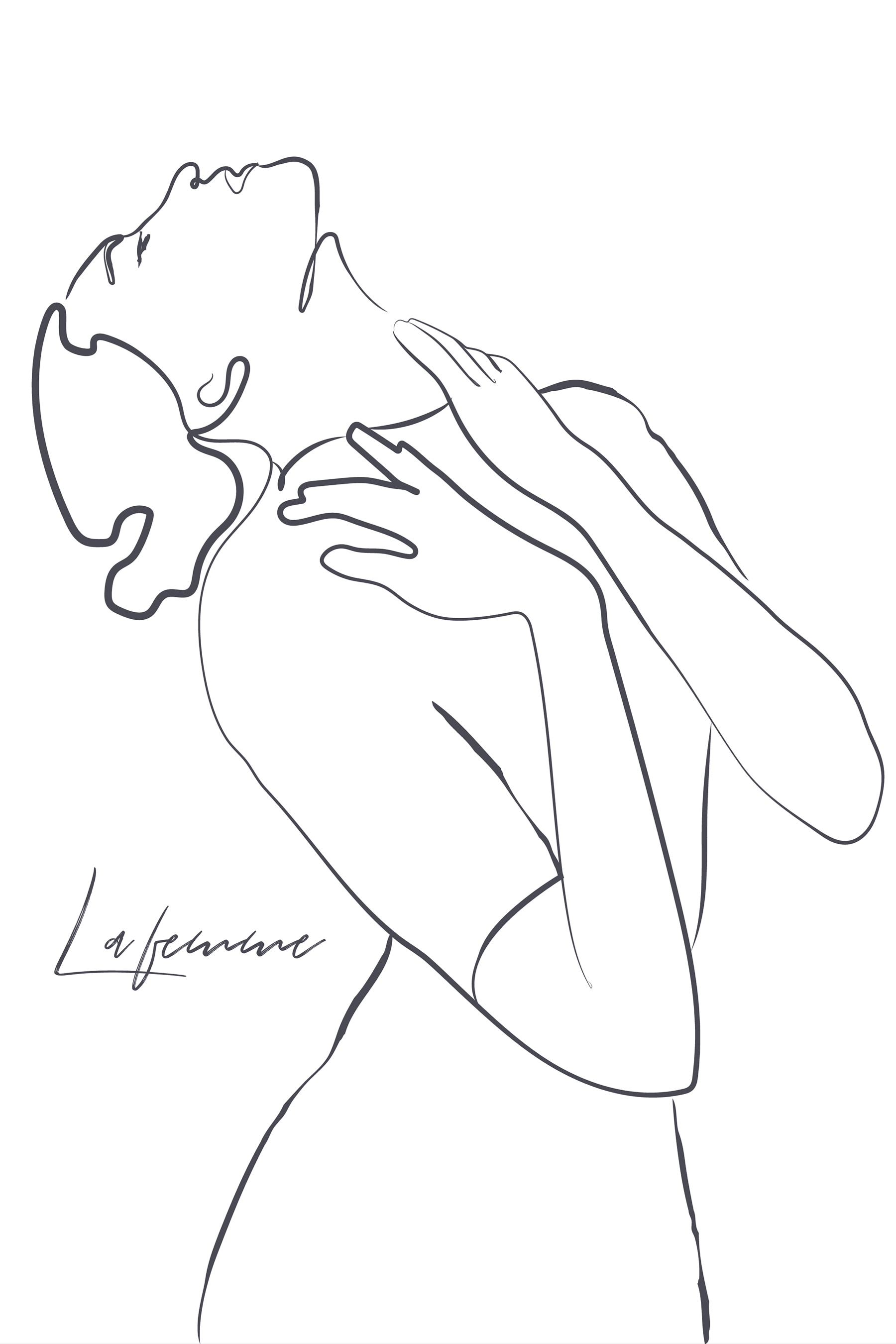 A drawing of a woman