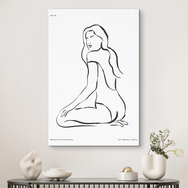 Cuadros Cuadros Un dibujo de una mujer sentada (SKU: s37411)