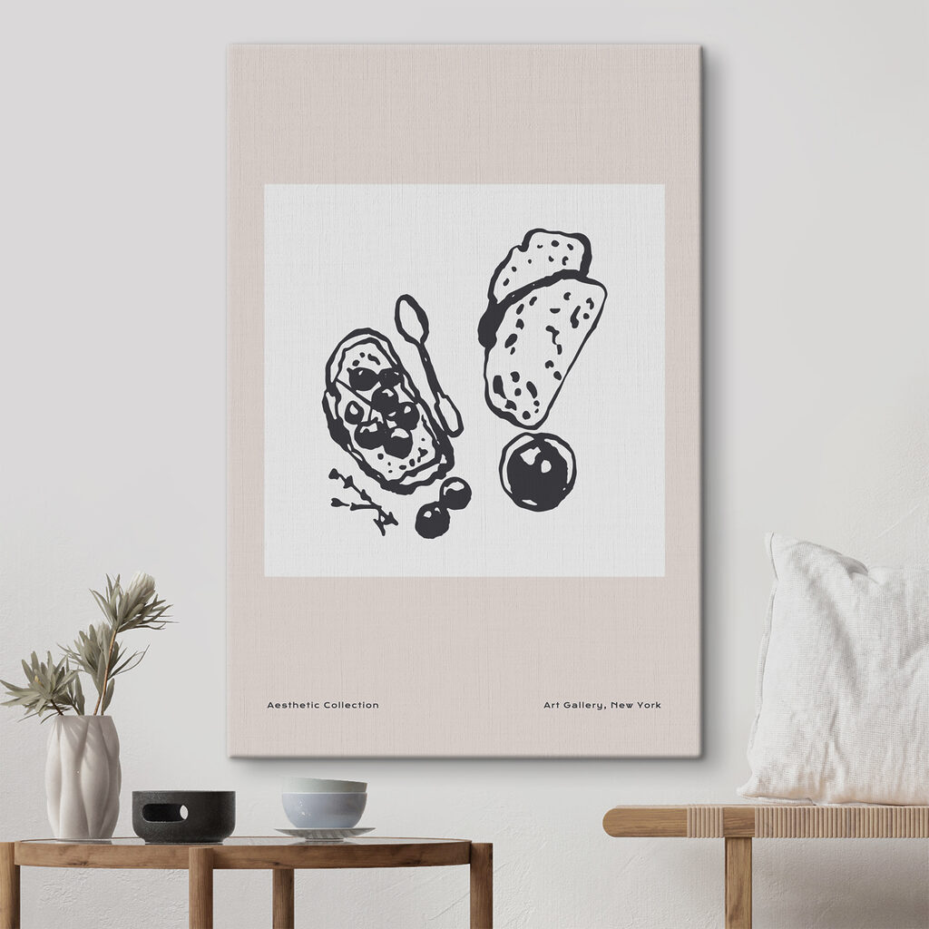 A drawing of food and a spoon