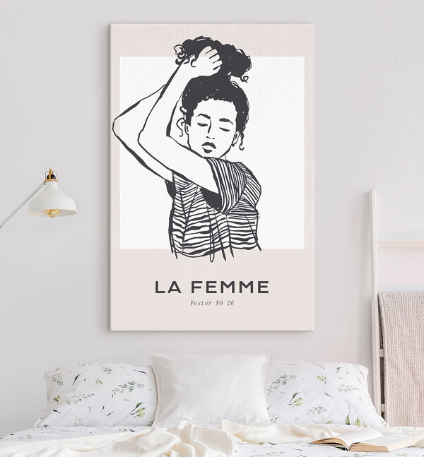 Cuadros Cuadros Un dibujo de una mujer con el brazo levantado (SKU: s37416)