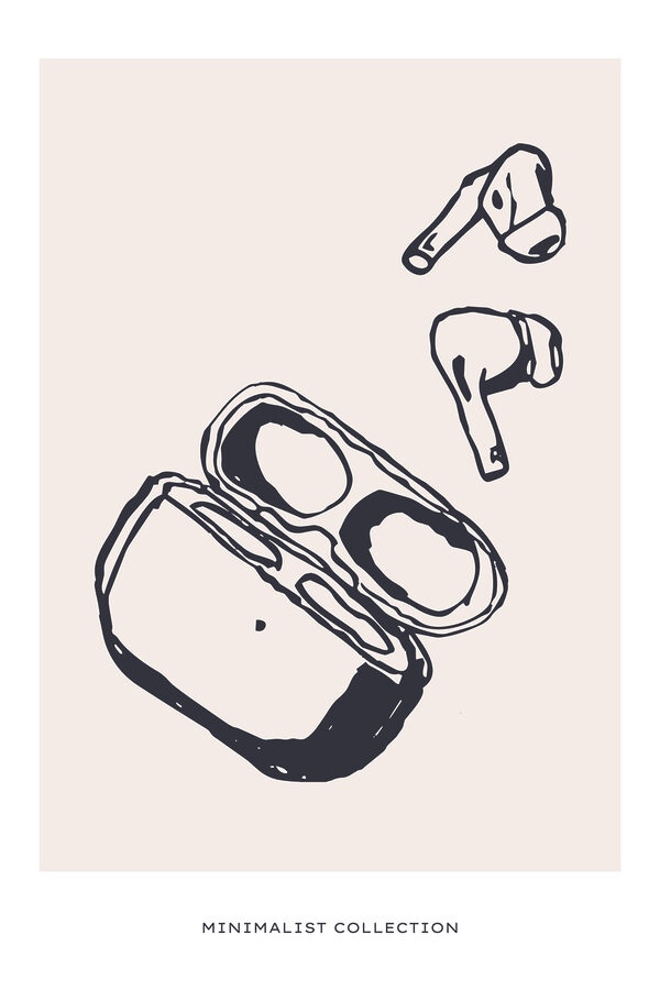 A drawing of a case with a few objects