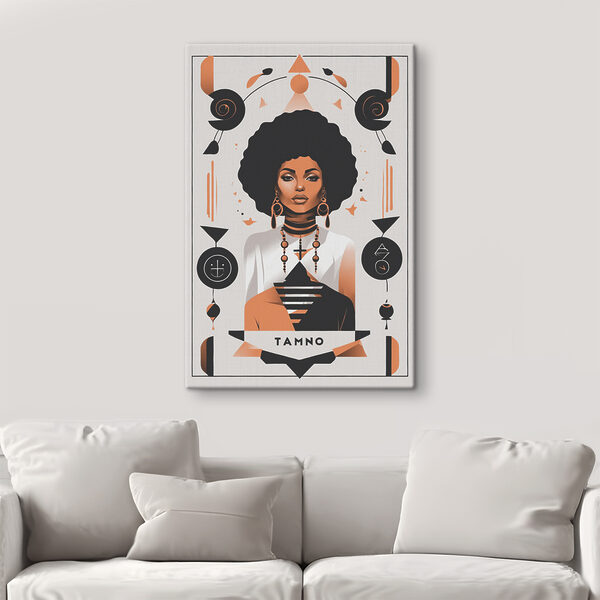 A woman with big afro wearing a white shirt and earrings