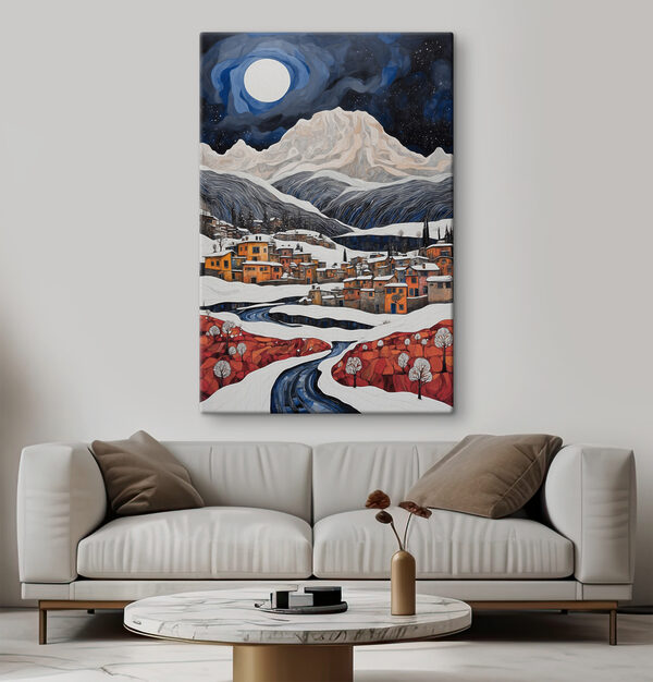 Cuadros Un cuadro de un pueblo nevado (SKU: s37795) Cuadros Cuadros Un cuadro de un pueblo nevado (SKU: s37795)