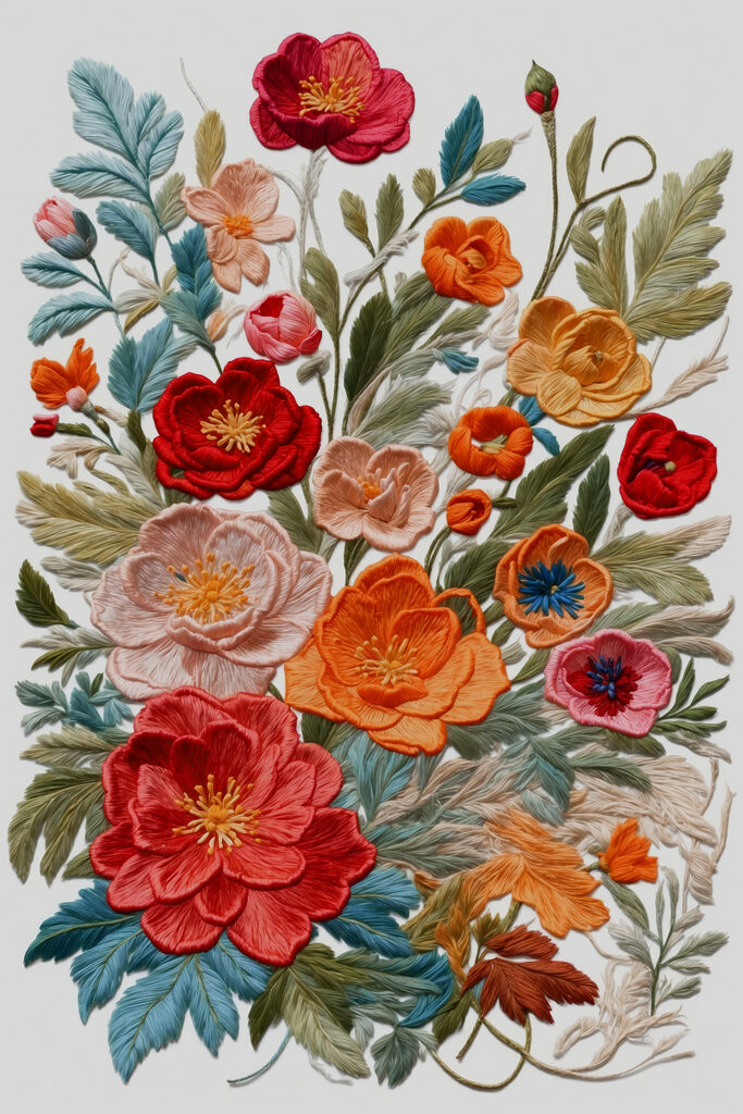 A group of colorful flowers