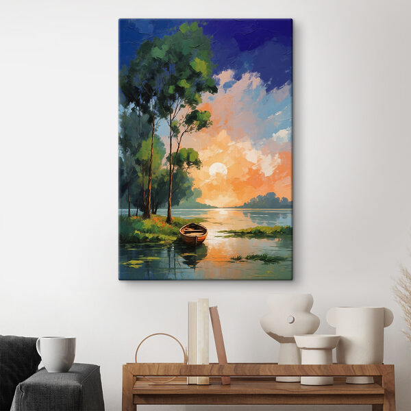Cuadros Un cuadro en el que se ve un barco en un lago (SKU: s37801) Cuadros Cuadros Un cuadro en el que se ve un barco en un lago (SKU: s37801)