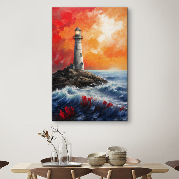 A lighthouse on a rocky island A lighthouse on a rocky island