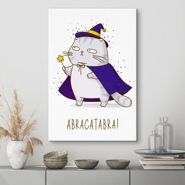 Cuadros Una caricatura de un gato vestido con un traje de mago (SKU: s37827) Cuadros Cuadros Una caricatura de un gato vestido con un traje de mago (SKU: s37827)