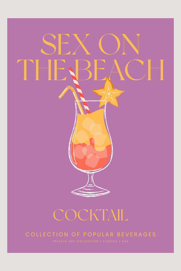 A poster with a drink in a glass A poster with a drink in a glass