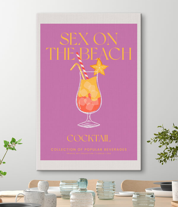 A poster with a drink in a glass A poster with a drink in a glass