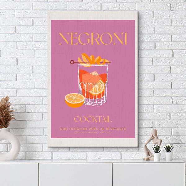 Cuadros Un cartel en el que se ve una bebida con rodajas de naranja y una pajita (SKU: s37874) Cuadros Cuadros Un cartel en el que se ve una bebida con rodajas de naranja y una pajita (SKU: s37874)