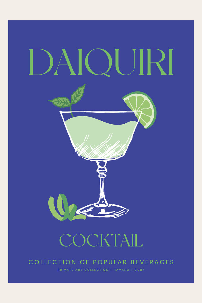 A blue and white sign with a glass of drink A blue and white sign with a glass of drink