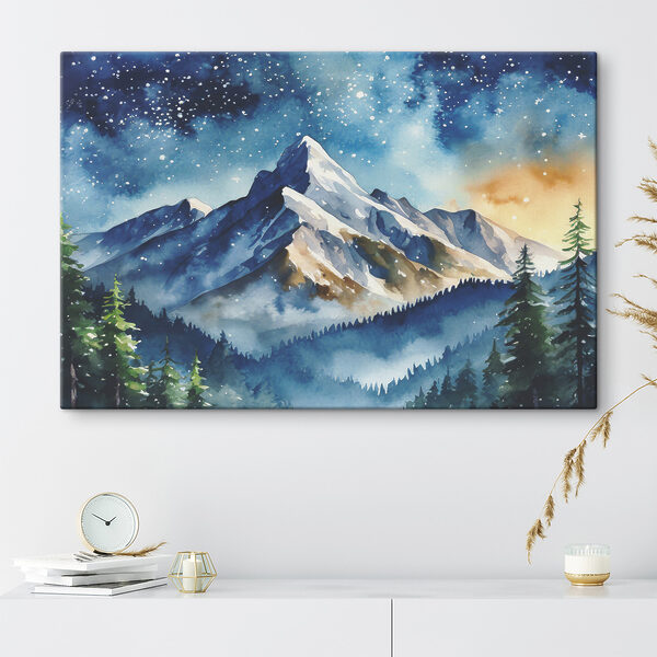 A watercolor painting of a mountain range A watercolor painting of a mountain range