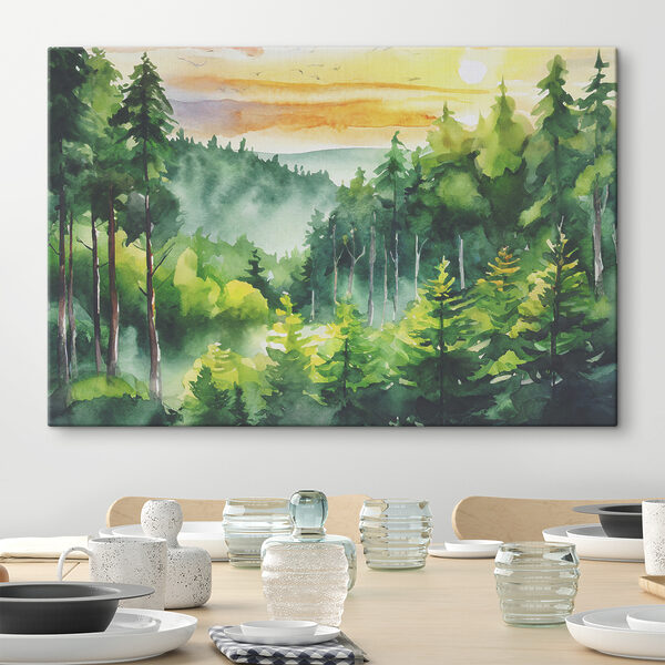 Cuadros Cuadros Una acuarela de un bosque (SKU: s37952)