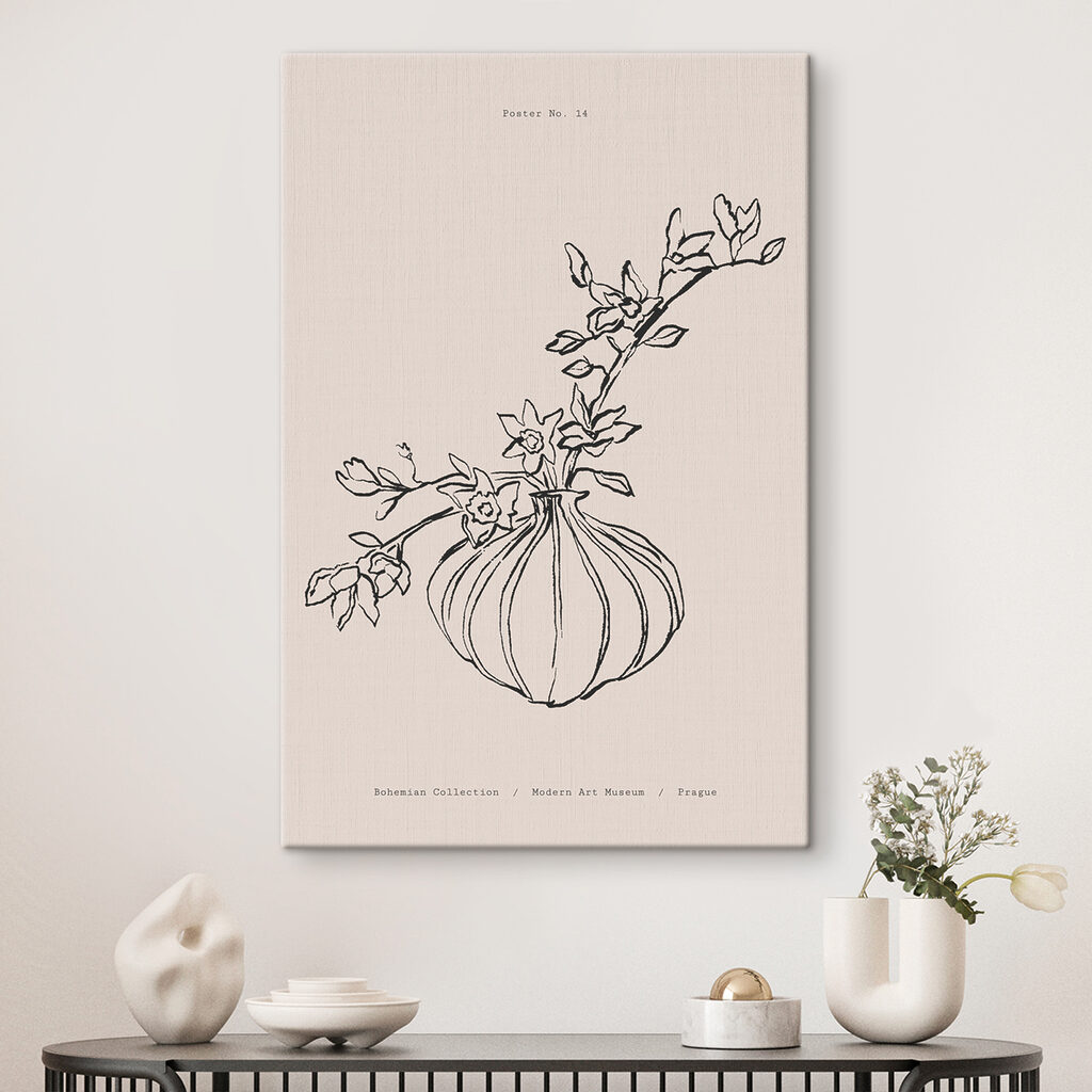 A drawing of a flower vase