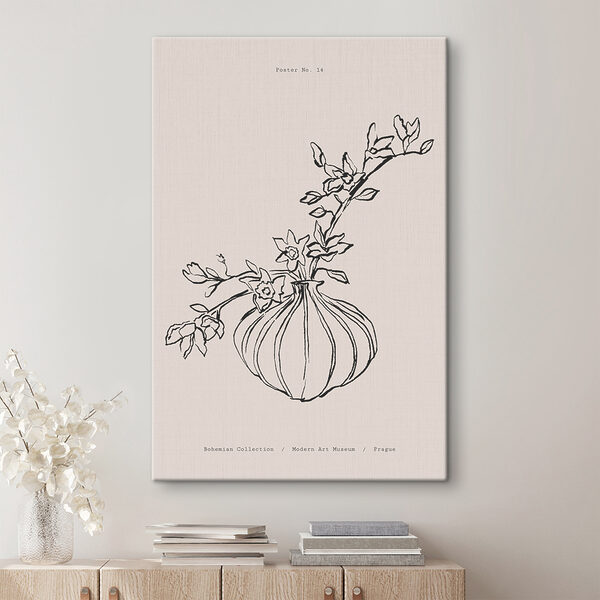 A drawing of a flower vase