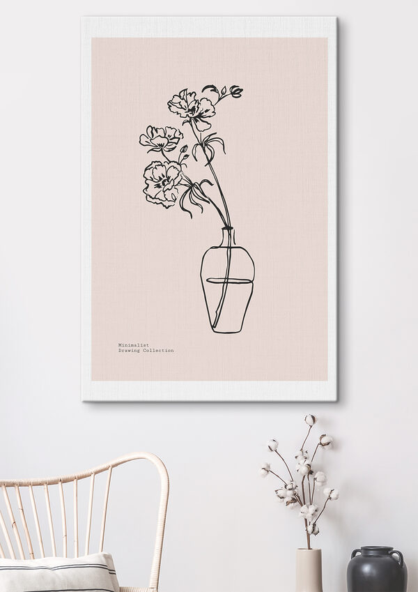 A drawing of flowers in a vase