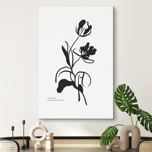 Cuadros Un dibujo en blanco y negro de una flor (SKU: s37928) Cuadros Cuadros Un dibujo en blanco y negro de una flor (SKU: s37928)