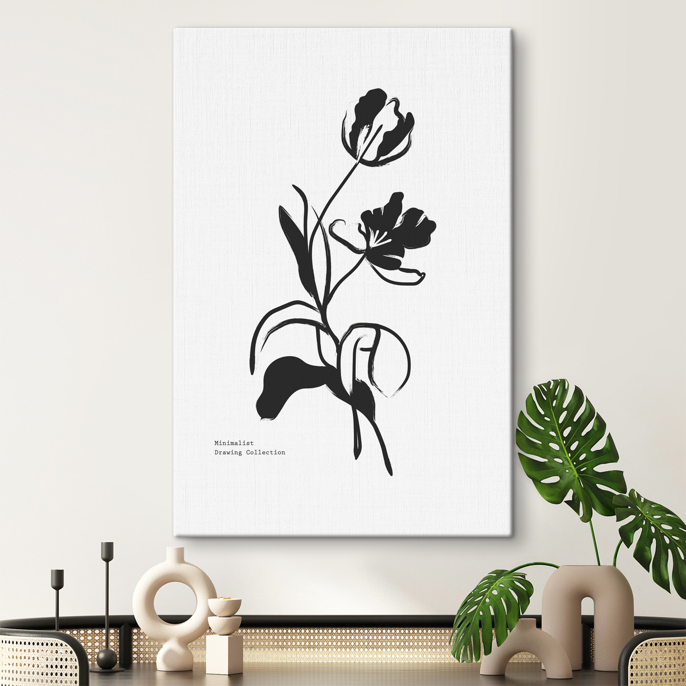 A black and white drawing of a flower A black and white drawing of a flower