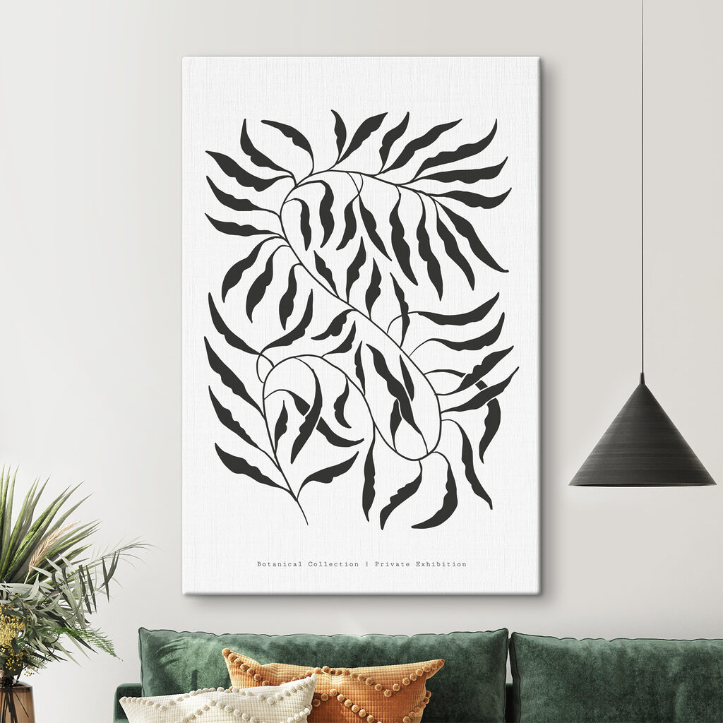 A black and white drawing of leaves