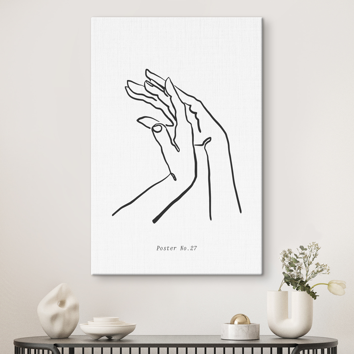 A drawing of a pair of hands