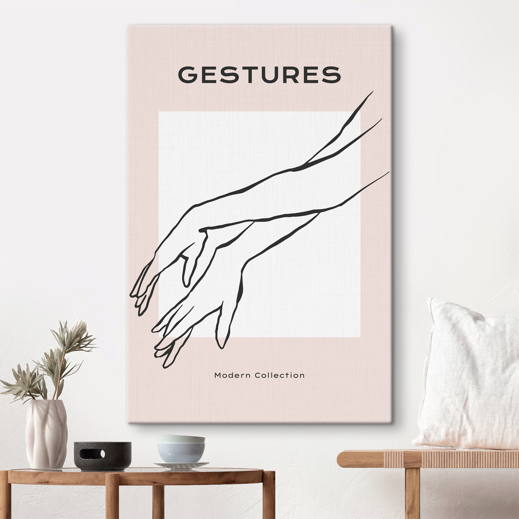 A drawing of two hands