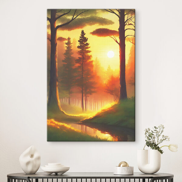 Cuadros Cuadros El sol brillando entre los árboles (SKU: s37998)