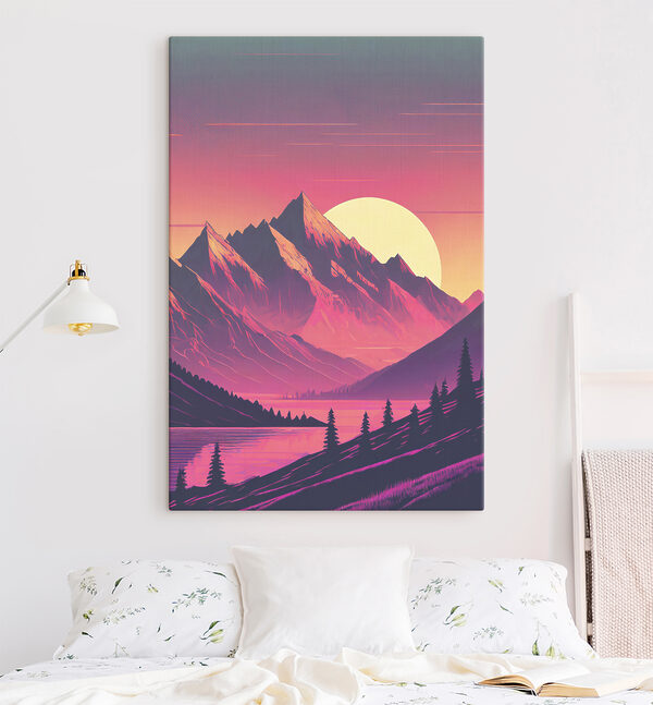 Cuadros Una cordillera con árboles y una puesta de sol (SKU: s38000) Cuadros Cuadros Una cordillera con árboles y una puesta de sol (SKU: s38000)