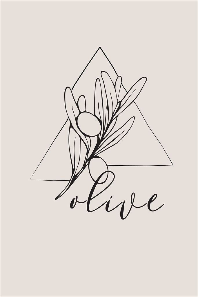 A logo with a plant and a triangle