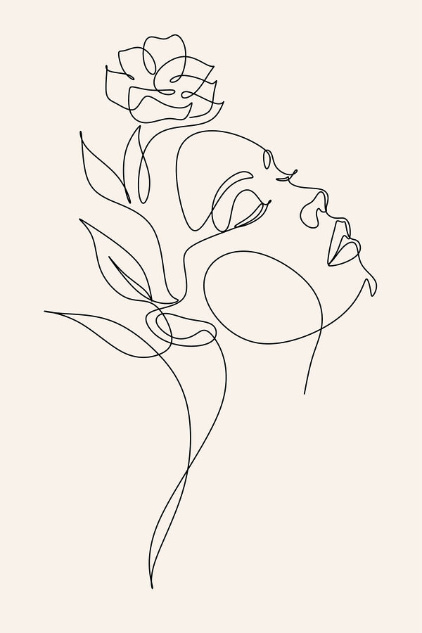 A drawing of a woman's face A drawing of a woman's face