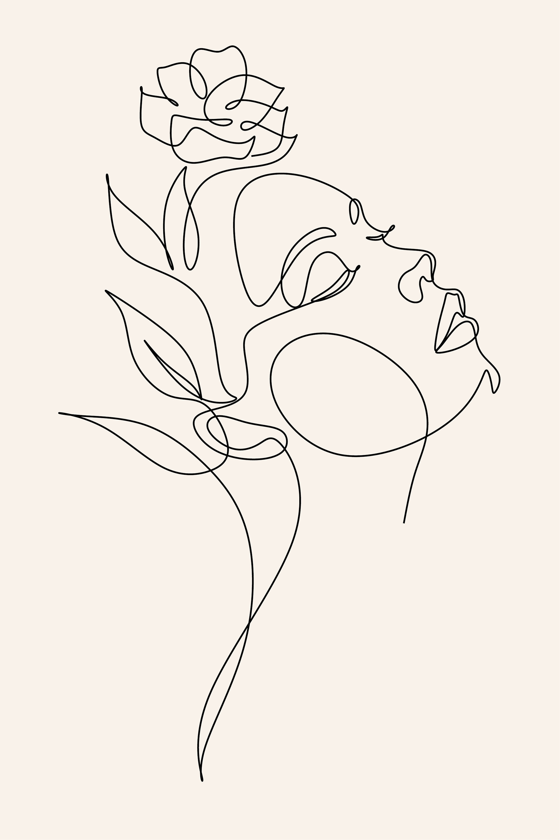 A drawing of a woman's face A drawing of a woman's face